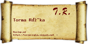 Torma Réka névjegykártya